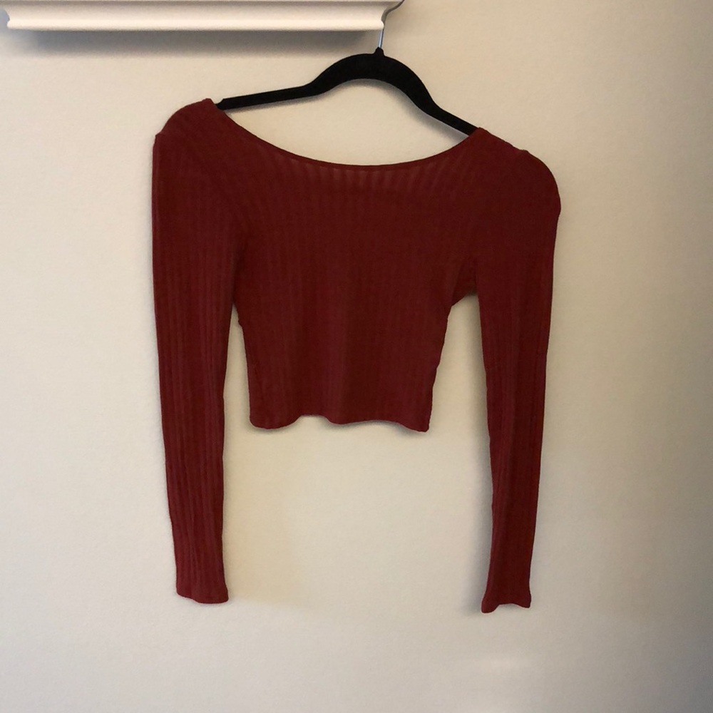 Dark red crop top
